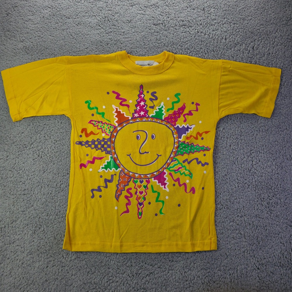 Copper Key Kids Yellow Sun Graphic Short Sleeve T-Shirt Size M